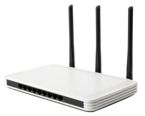 Wireless internet router on a transparent background
