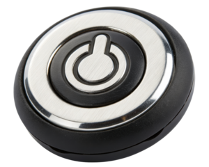 Round power button on a transparent background