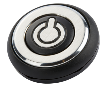 Round power button on a transparent background