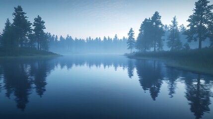 Obraz premium Serene mountain lake twilight reflections high resolution picture