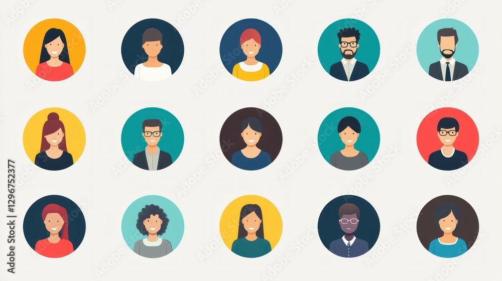 Poster a flat-design eps icon set, perfect for quick and professional use in business projects