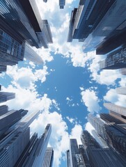 Skyward Cityscapes: Urban Structures Reach for Blue Skies