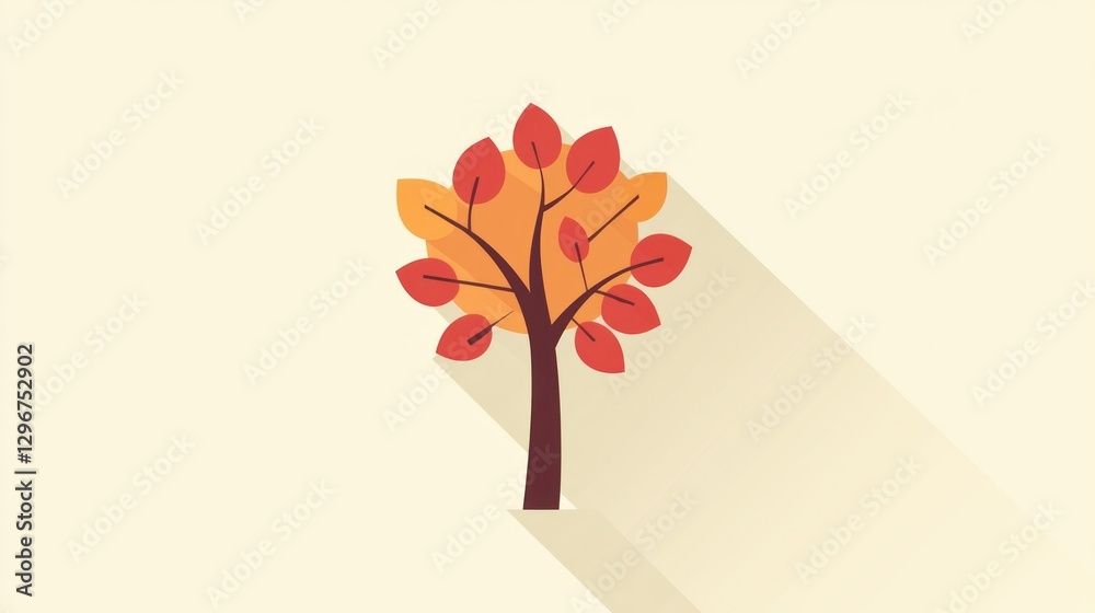 Poster a flat-style tree icon with leaves and a brown trunk against a plain background.