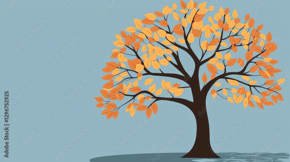 Poster a flat-style tree icon with leaves and a brown trunk against a plain background.