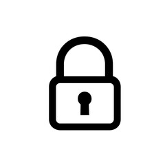 simple black padlock icon symbolizes security and privacy, often used in digital contexts to represent locked or protected content