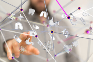 digital medical futuristic interface 3D rendering - 3d