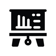 presentation glyph icon. Strong and solid vector icon for websites, mobile interfaces, presentations, and visual branding. High quality and easy to edit.