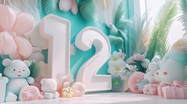 Pastel Twelve Birthday Studio Scene