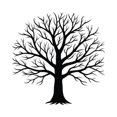 Obraz premium tree silhouette vector With White background