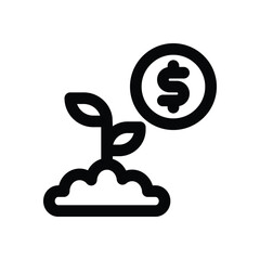 investment line icon. Clean and minimalist vector icon for websites, mobile apps, presentations, and logos. Fully scalable and customizable for any project.