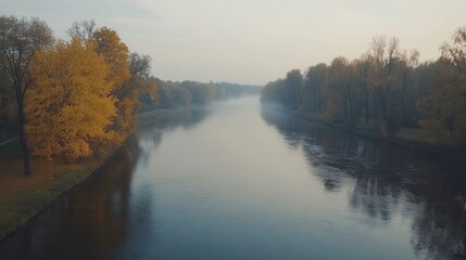 Misty River Landscape in Soft Focus and Light