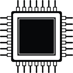 Vector Illustration of a Computer Chip
