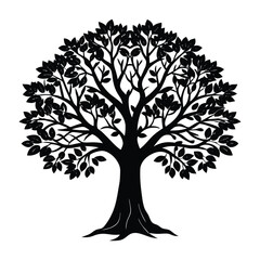 vector tree silhouette With White Background