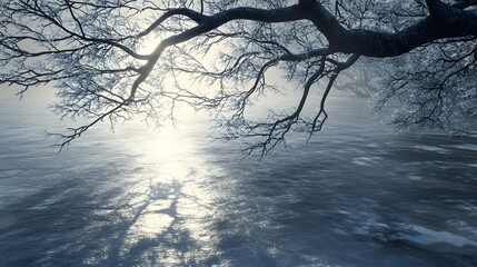 Winter Riverside Scene