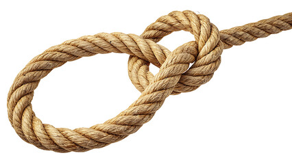Obraz premium Twisted Rope Loop with Knot – Transparent Background
