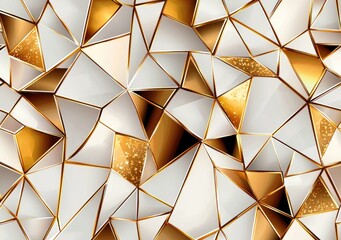 Luxurious White and Gold Geometric Design for Festive Decor