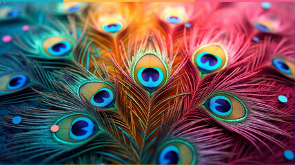 peacock feather close up