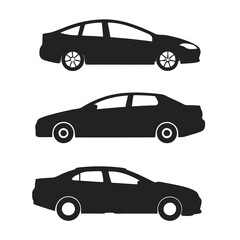 Car vehicles Silhouette vector illustration