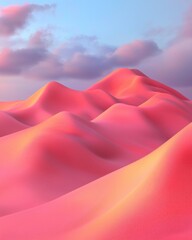Fototapeta premium Waves of colorful sand dunes at sunset abstract landscape digital art serene environment aerial view vibrant concepts