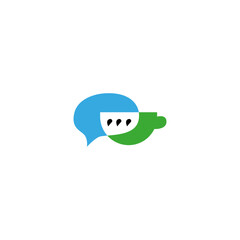 coffee chat icon concept vector logo design