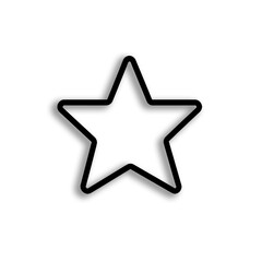 Obraz premium simple black star icon with bold outline on transparent background. star shape is symmetrical and has five points, often used to represent quality or rating.star icon with bold outline