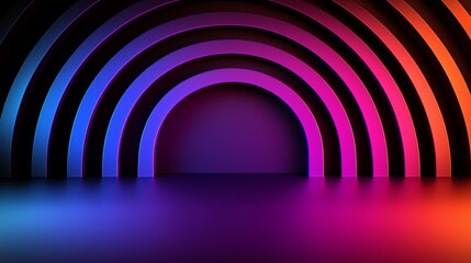 Obraz premium Abstract Neon Rainbow Arch Background