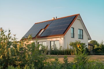 Modern Home with Solar Panels