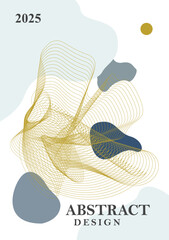 Pastel color cover background. Abstract wave lines for book cover, magazine, poster and social media.