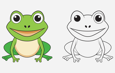 Colorful cartoon frog vector art Illustration Isolated on white background
