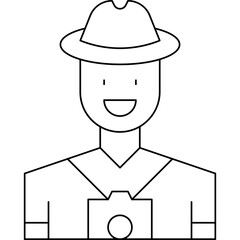 Photographer Male single vector icon illustration