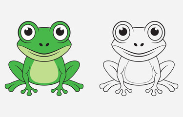 Colorful cartoon frog vector art Illustration Isolated on white background
