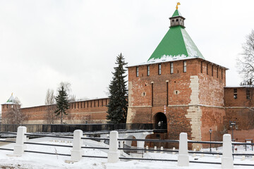 Nikolskaya Tower of the Nizhny Novgorod Kremlin on a winter day
