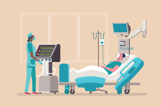 Nurse providing care to patient in hospital room