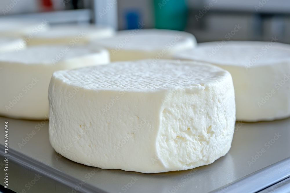 Poster A high-tech food lab creating futuristic synthetic cheese using molecular technology