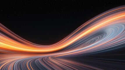 Dynamic light trails of cosmic energy digital art abstract environment outer space wide view motion concept