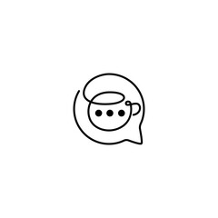 Obraz premium coffee chat logo in a continuous line linear design style