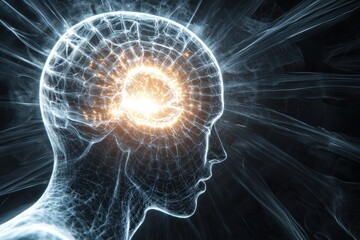 A floating cybernetic deity with shifting fractal armor, forming a cosmic force field of quantum protection