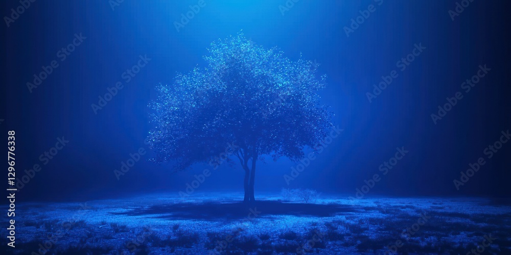 Poster A glowing blue gradient background with a soft fade effect.