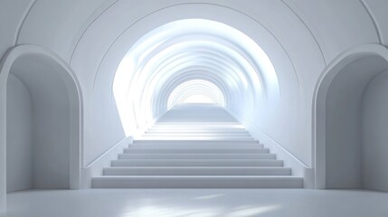 Fototapeta premium Abstract White Archway Stairway