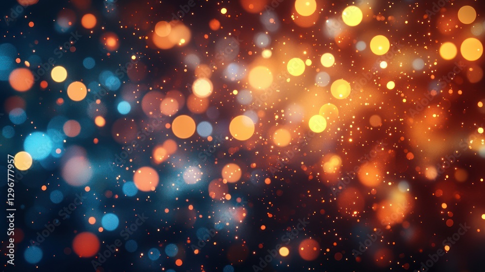 Poster a glowing orange and blue background with dynamic light effects and transitions