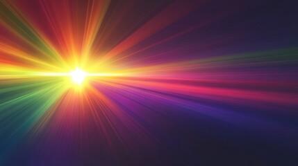 Obraz premium Abstract vibrant burst of colorful light rays