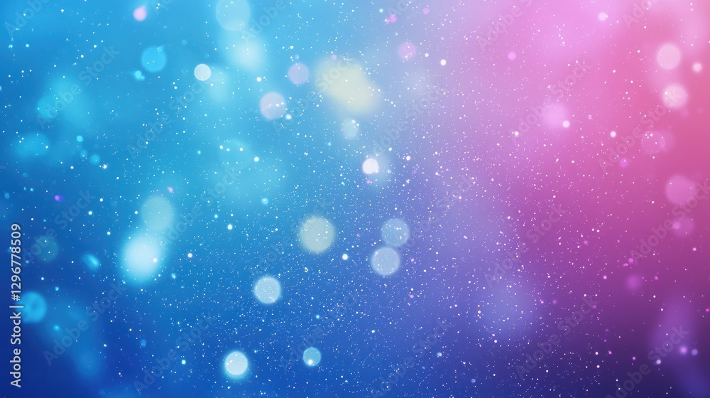 Poster a gradient blue christmas background with subtle sparkles and ornaments.