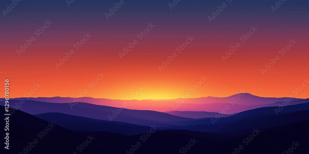Aufkleber A graphic design of a sunset gradient transitioning smoothly from orange to lavender.