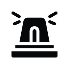 siren glyph icon. Strong and solid vector icon for websites, mobile interfaces, presentations, and visual branding. High quality and easy to edit.