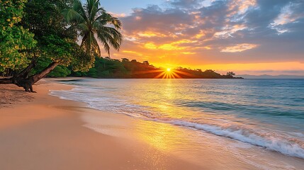 Tropical Beach Sunset Paradise