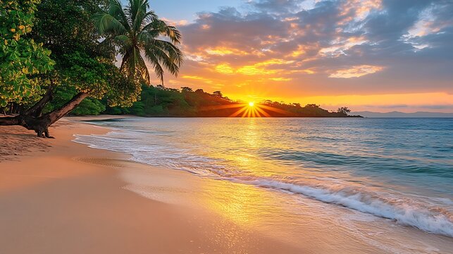 Tropical Beach Sunset Paradise