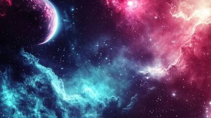 Obraz premium A mesmerizing wallpaper showcasing a fantastical nebula scene. 