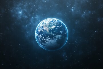 Fototapeta premium Stunning Blue Planet Earth in Space High Resolution Detailed View of Our World Amazing Cosmic Background Deep Space Exploration Beautiful Celestial 