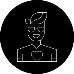 Fashion influencer Male single vector icon illustration