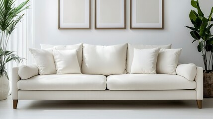 Fototapeta premium Modern Sofa in Bright Living Room (1)